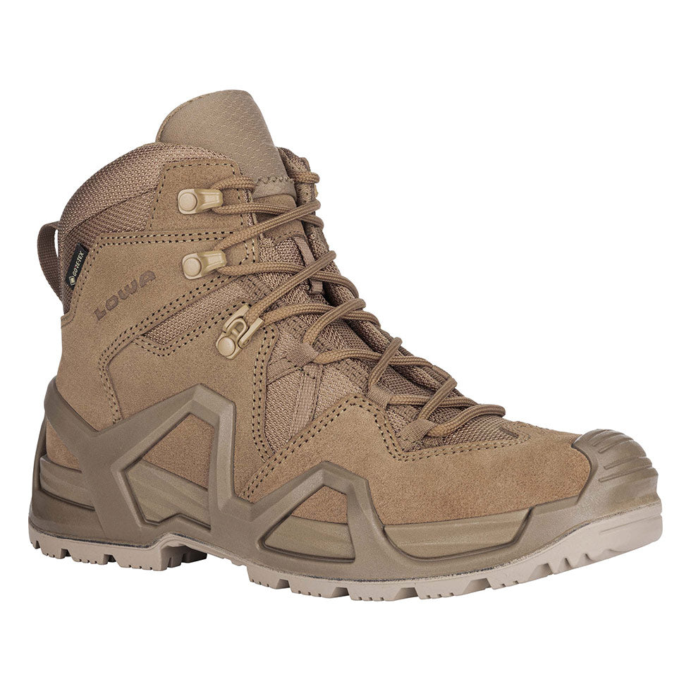 Women's LOWA ZEPHYR MK2 GTX MID WS tactical boot in COYOTE OP (NEW GTX) with GORE-TEX waterproof protection for tactical and duty use. SKU 3218540731