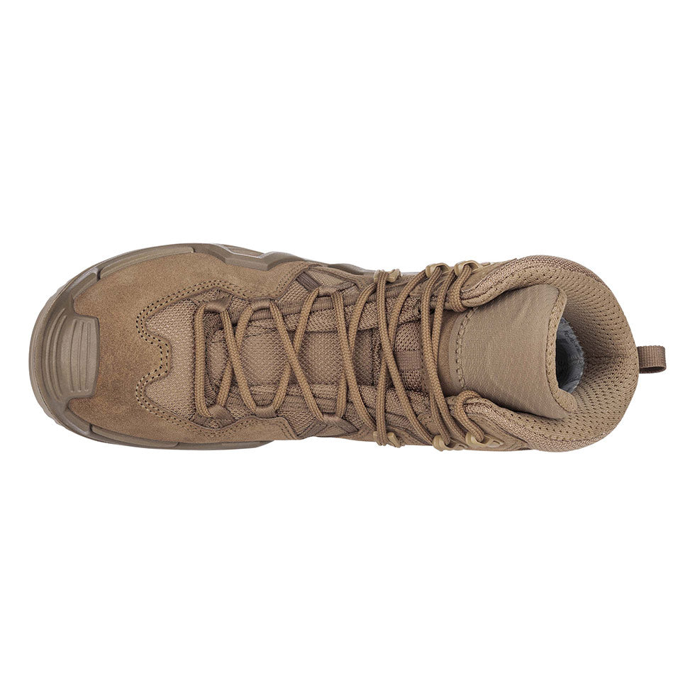 Women's LOWA ZEPHYR MK2 GTX MID WS tactical boot in COYOTE OP with GORE-TEX waterproof protection for tactical and duty use. SKU 3208540731