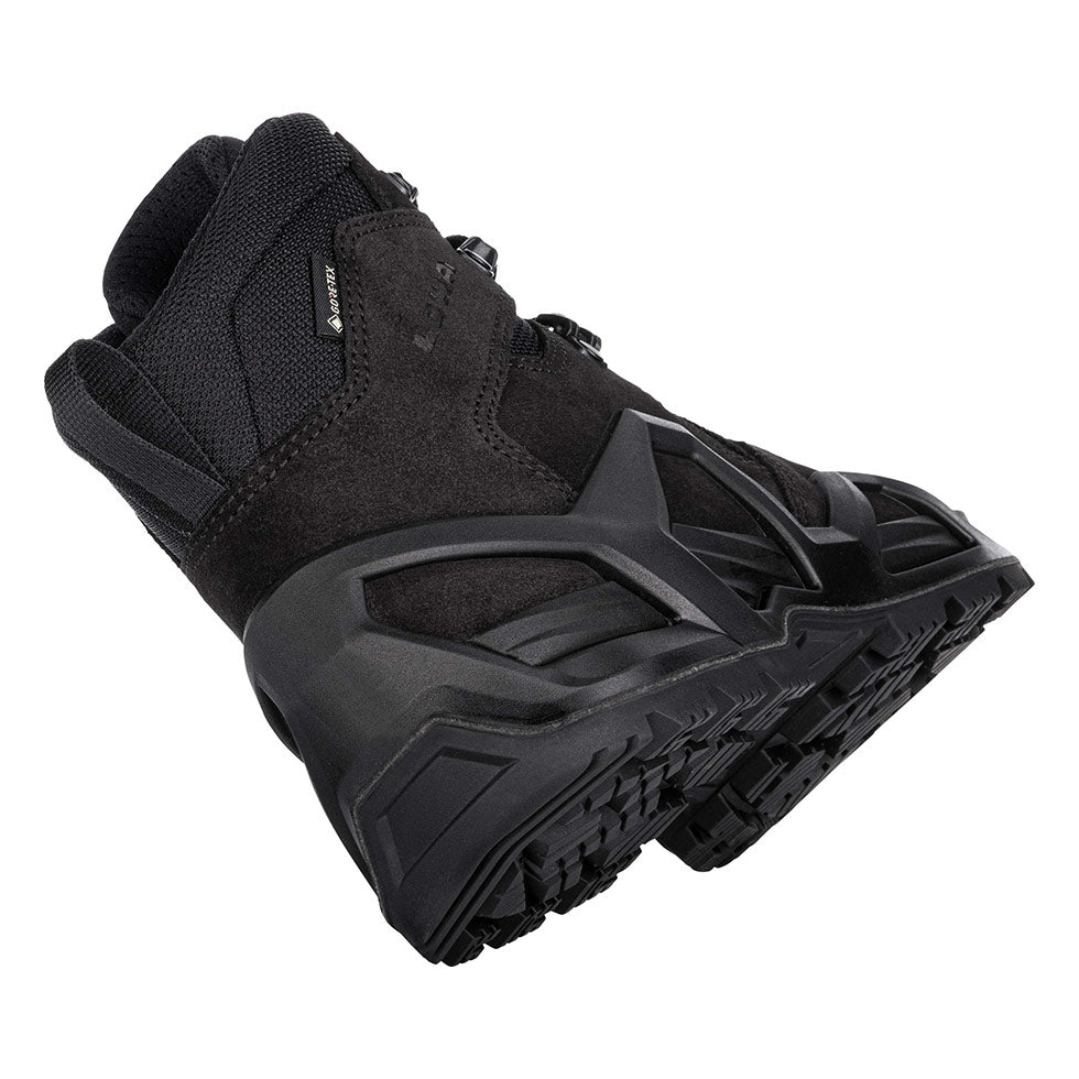 Women's LOWA ZEPHYR MK2 GTX MID WS tactical boot in BLACK with GORE-TEX waterproof protection for tactical and duty use. SKU 3208540999
