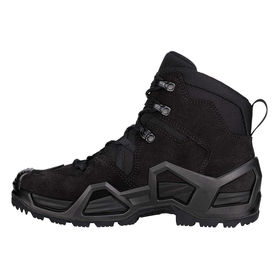 Women's LOWA ZEPHYR MK2 GTX MID WS tactical boot in BLACK (NEW GTX) with GORE-TEX waterproof protection for tactical and duty use. SKU 3218540999