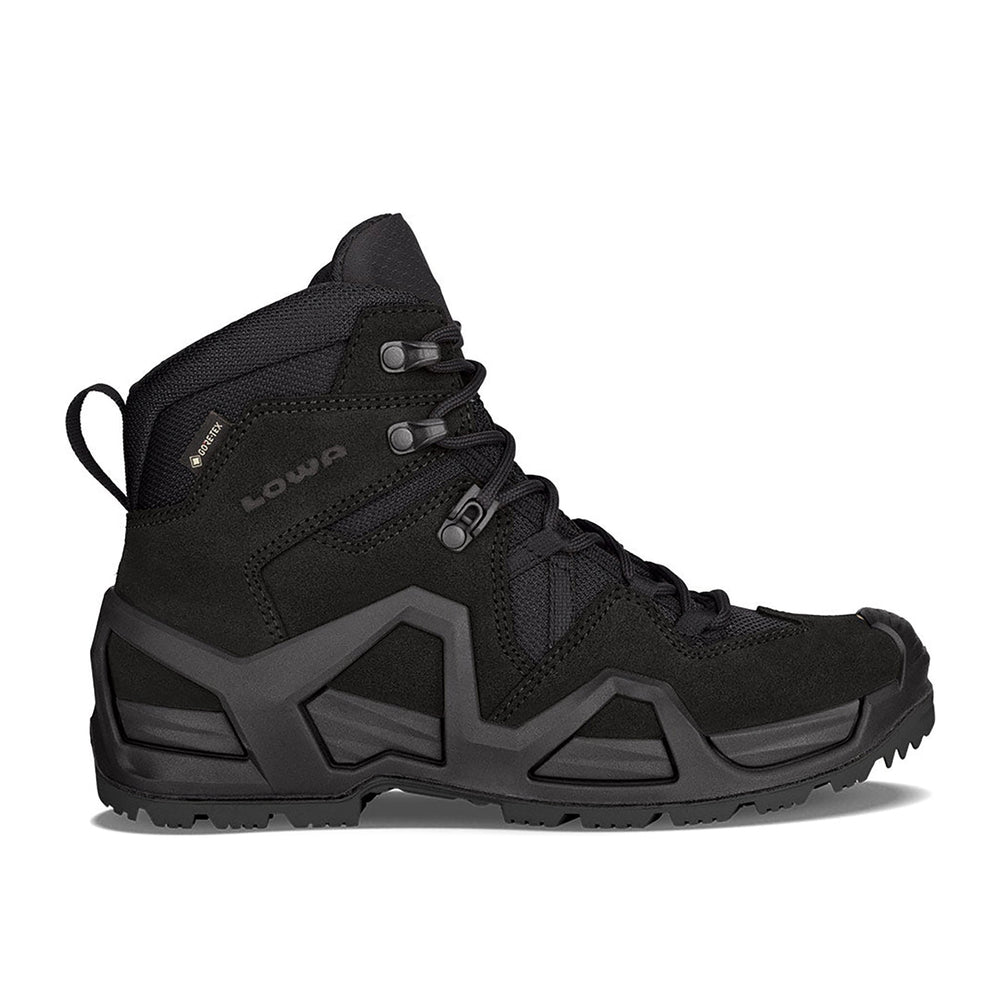 Women's LOWA ZEPHYR MK2 GTX MID WS tactical boot in BLACK with GORE-TEX waterproof protection for tactical and duty use. SKU 3208540999