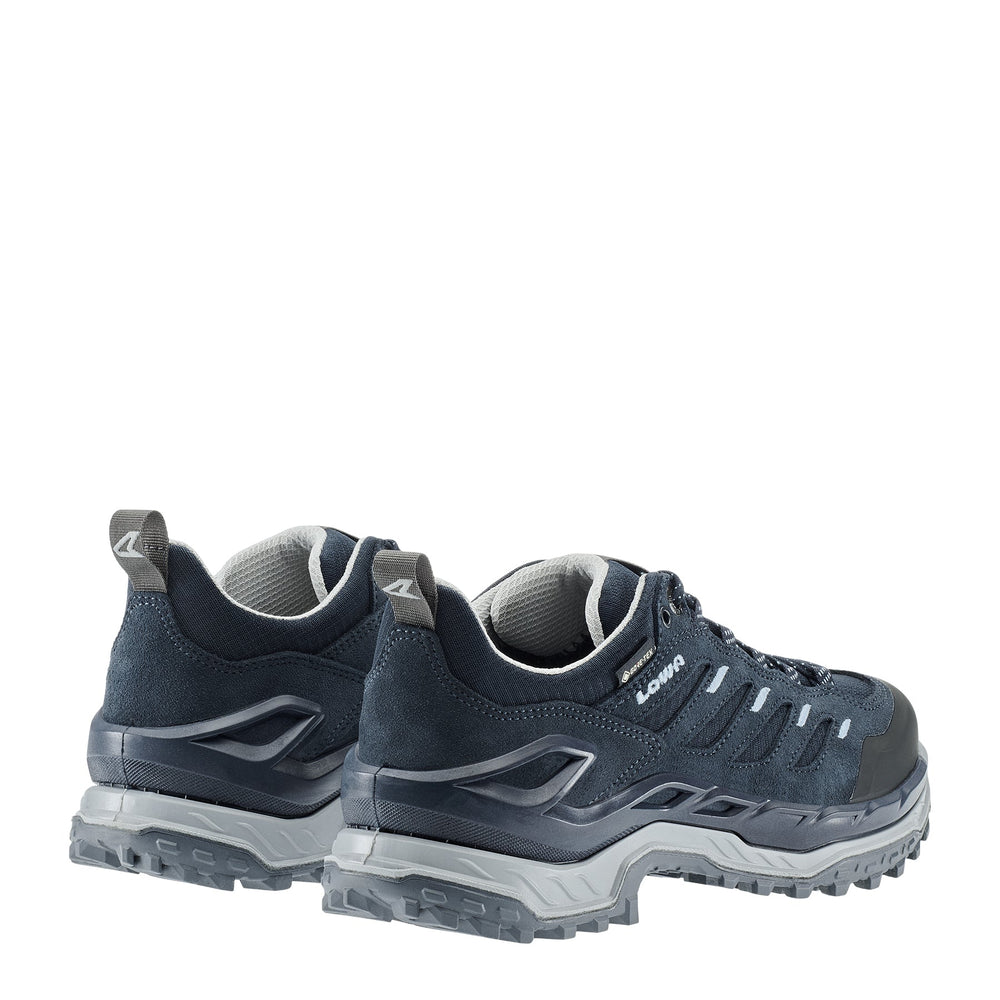 Women's LOWA INNOVO GTX LO WS hiking shoe in NAVY/ARCTIC with GORE-TEX waterproof protection for hiking. SKU 3215506967