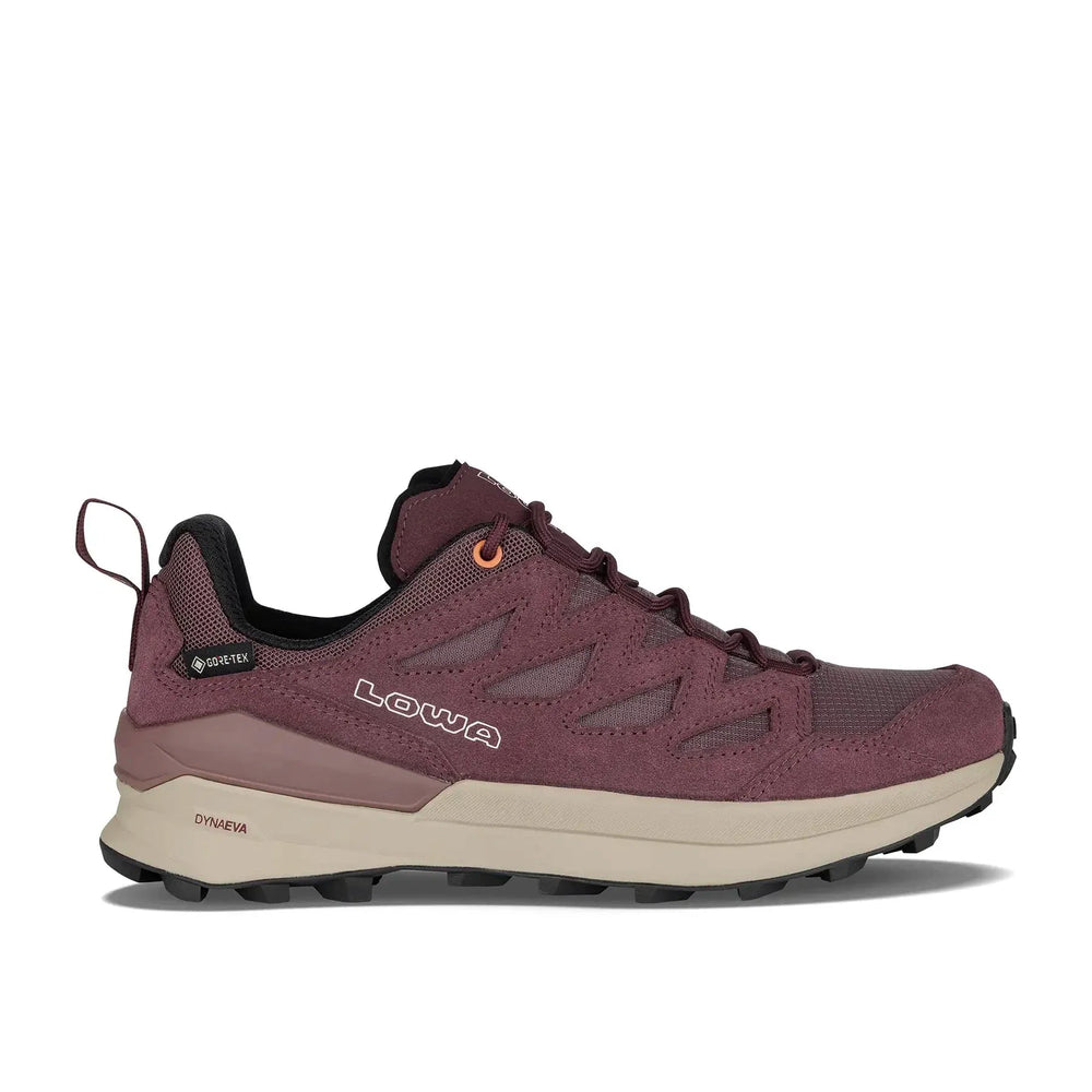 Women's LOWA TETONIX GTX LO WS hiking shoe in BROWN ROSE/PANNA with GORE-TEX waterproof protection for hiking. SKU 3215905129