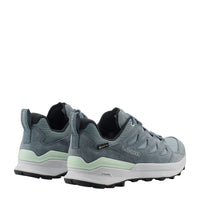 LOWA TETONIX GTX LO WS women's hiking shoe in smoke blue/slate blue, back profile