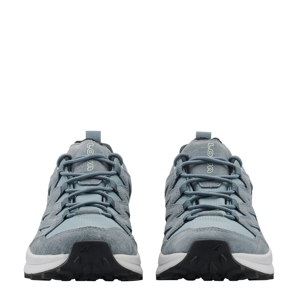 LOWA TETONIX GTX LO WS women's hiking shoe in smoke blue/slate blue, front profile