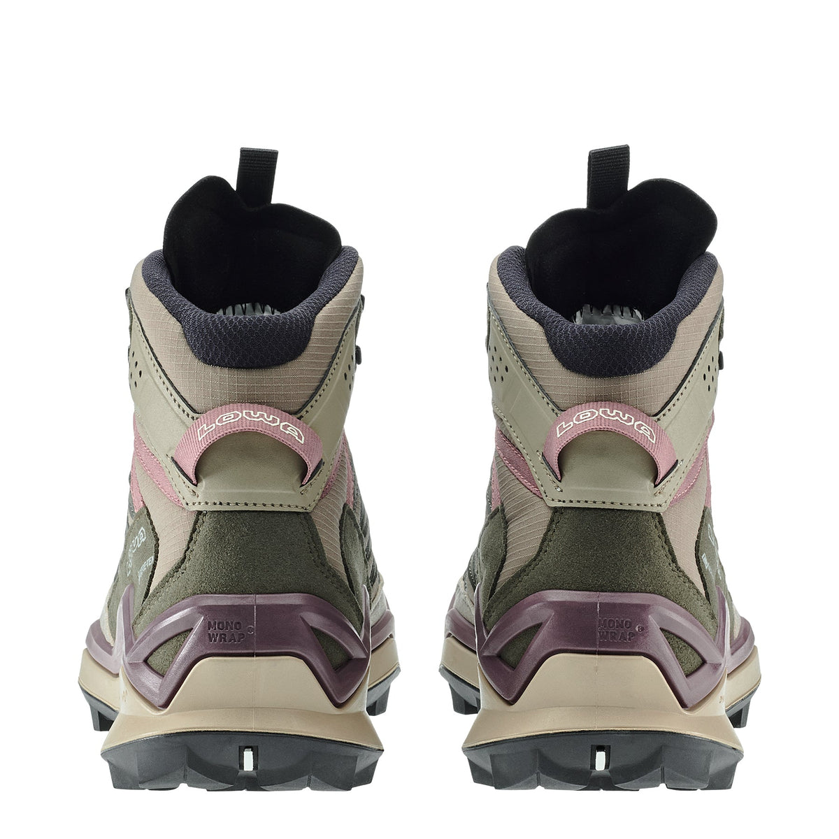 Women's LOWA MADDOX PRO GTX MID WS hiking boot in DESERT/OLD ROSE with GORE-TEX waterproof protection for hiking. SKU 3216204940