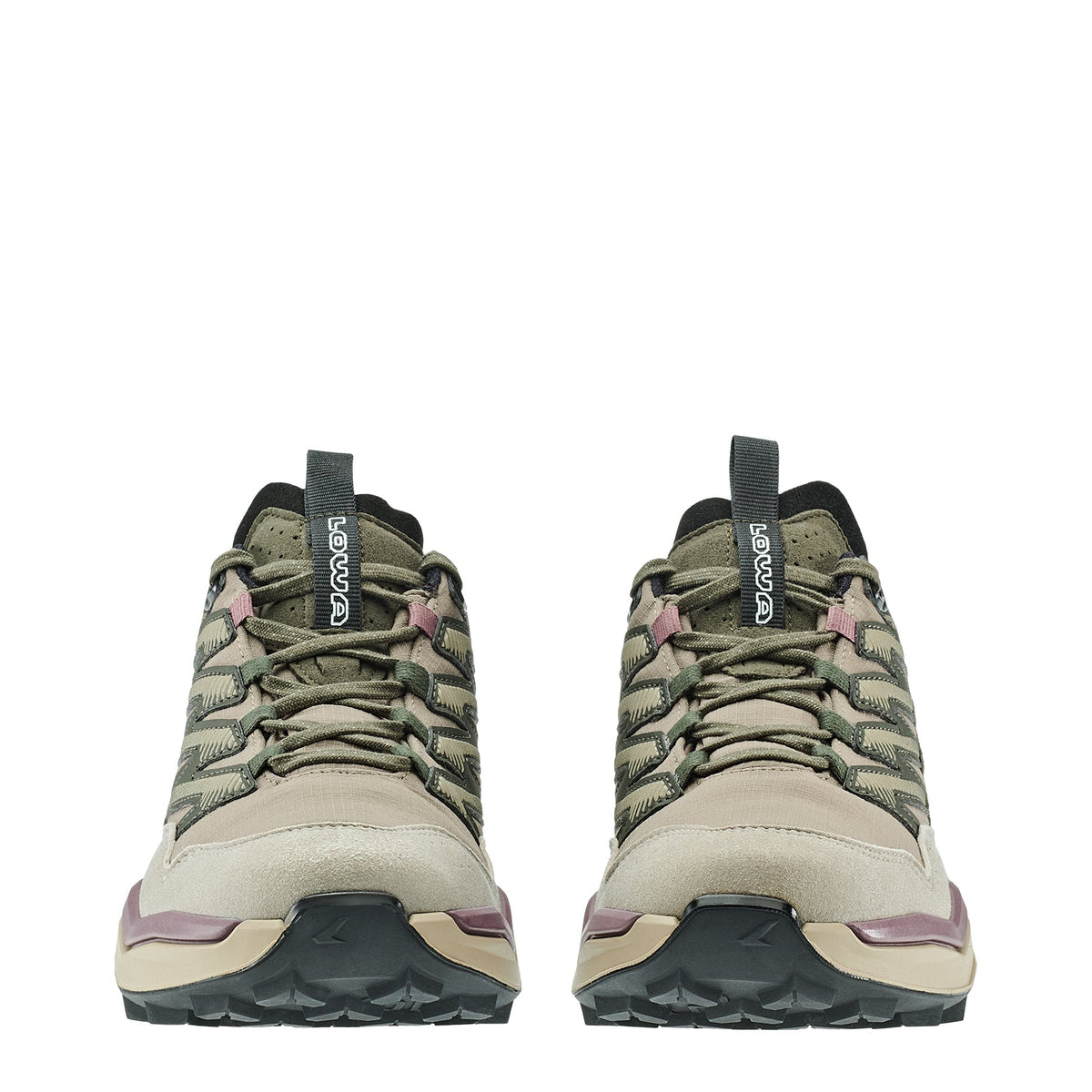 Women's LOWA MADDOX PRO GTX LO WS hiking shoe in DESERT/OLD ROSE with GORE-TEX waterproof protection for hiking. SKU 3216304940