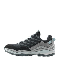 Women's LOWA MADDOX PRO GTX LO WS hiking shoe in BLACK/GREY with GORE-TEX waterproof protection for hiking. SKU 3216309930, 3216319930