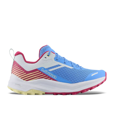 Women's LOWA FLOWTERRA WS trail running shoe in AZURE/PINK for trail running. SKU 3216606824