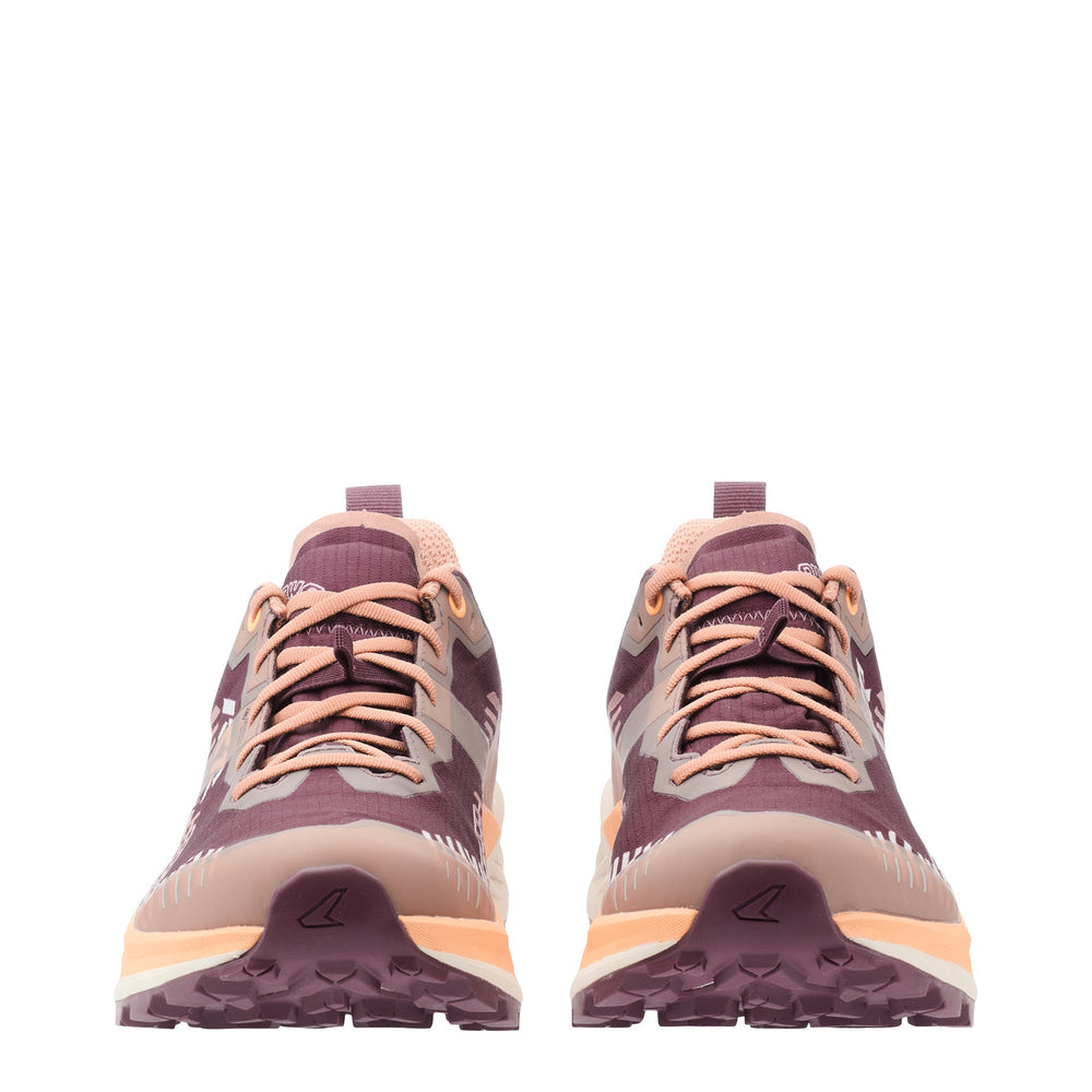 Women's LOWA AMPLUX 2 GTX WS trail running shoe in BURGUNDY/CLAY with GORE-TEX waterproof protection for trail running. SKU 3216853708