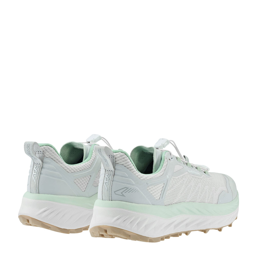 Women's LOWA FORTUX GTX WS trail running shoe in MILKY GREEN/WHITE with GORE-TEX waterproof protection for trail running and tactical and duty use. SKU 3218147201