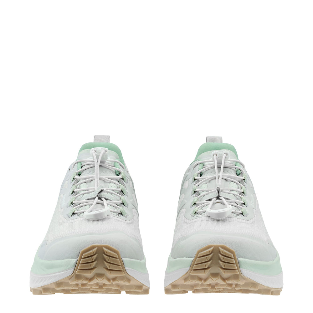 Women's LOWA FORTUX GTX WS trail running shoe in MILKY GREEN/WHITE with GORE-TEX waterproof protection for trail running and tactical and duty use. SKU 3218147201
