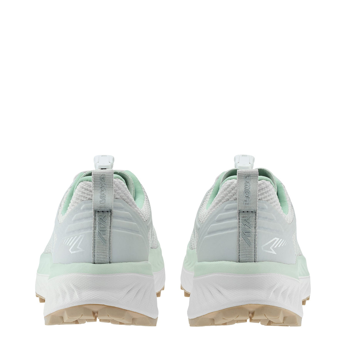 Women's LOWA FORTUX GTX WS trail running shoe in MILKY GREEN/WHITE with GORE-TEX waterproof protection for trail running and tactical and duty use. SKU 3218147201