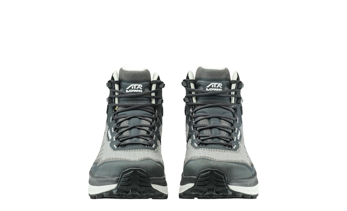 Women's LOWA FORTUX GTX QC WS trail running shoe in BLACK/WHITE with GORE-TEX waterproof protection for trail running and hiking. SKU 3218229990