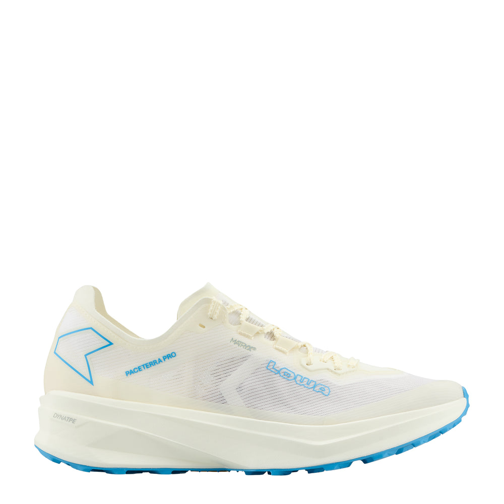 LOWA PACETERRA PRO WS women's trail running shoe in off white/sky blue, side profile