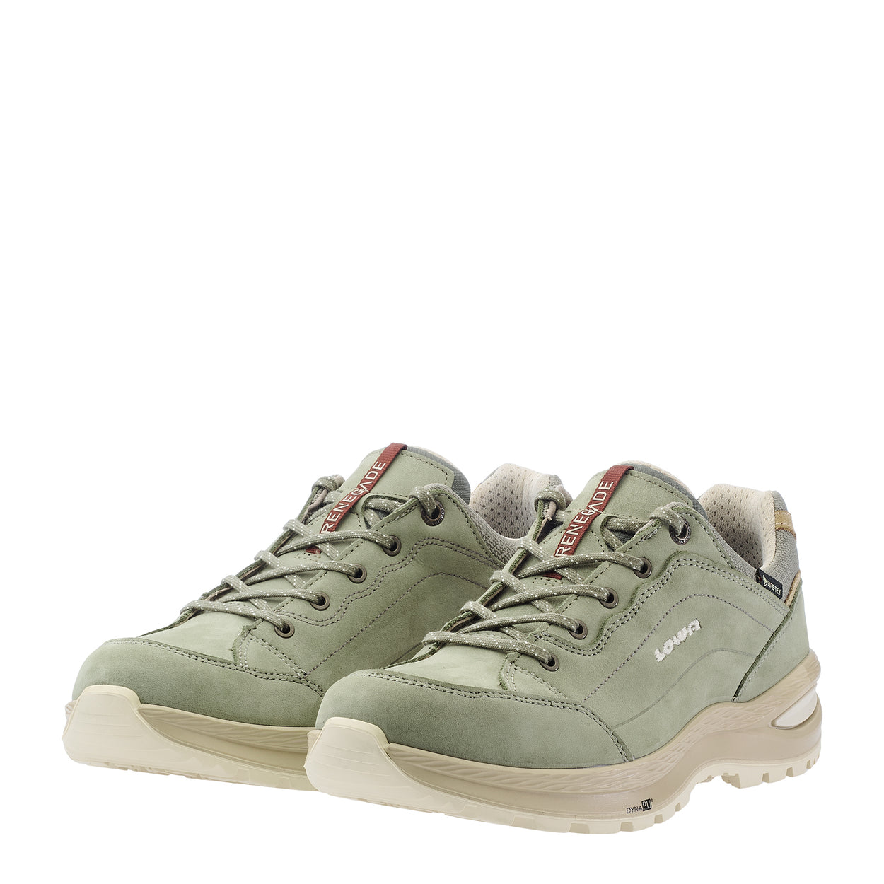 LOWA RENEGADE EVO GTX LO WS women's hiking shoe in sage, angled profile