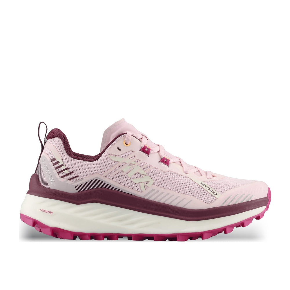 Women's LOWA SKYTERRA WS trail running shoe in LIGHT PINK/BURGUNDY for trail running. SKU 3218705547