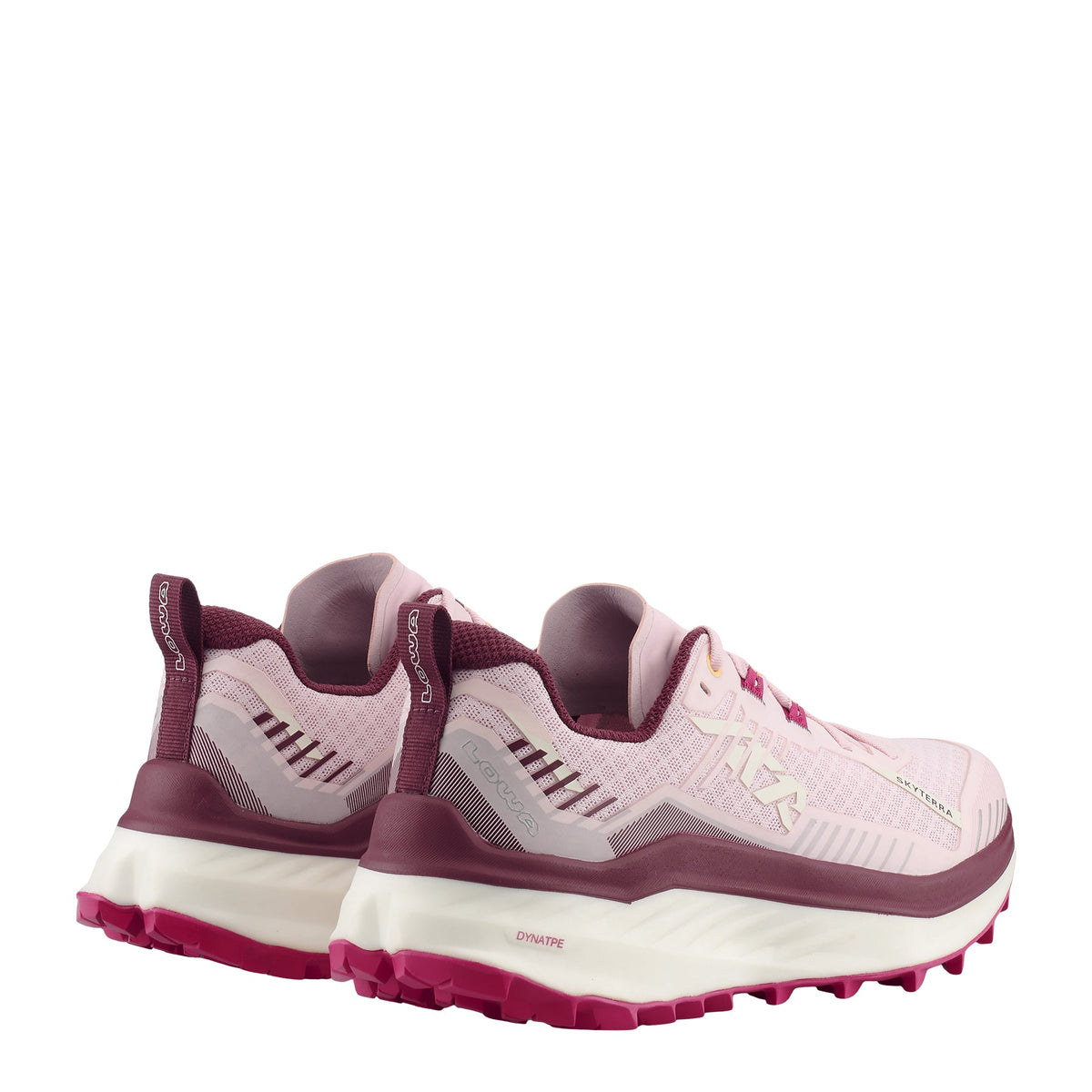 Women's LOWA SKYTERRA WS trail running shoe in LIGHT PINK/BURGUNDY for trail running. SKU 3218705547
