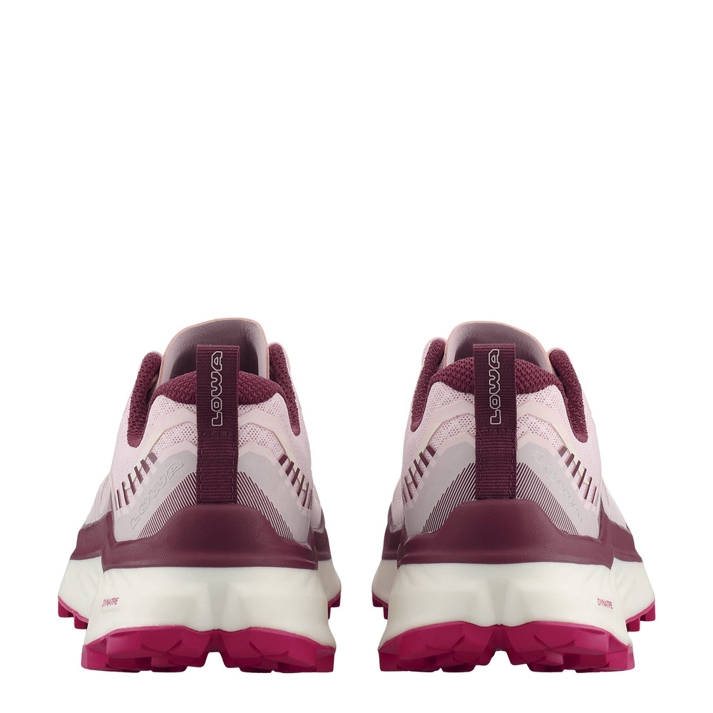 Women's LOWA SKYTERRA WS trail running shoe in LIGHT PINK/BURGUNDY for trail running. SKU 3218705547