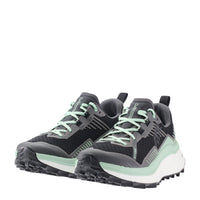 LOWA SKYTERRA WS women's trail running shoe in black/jade, angled profile