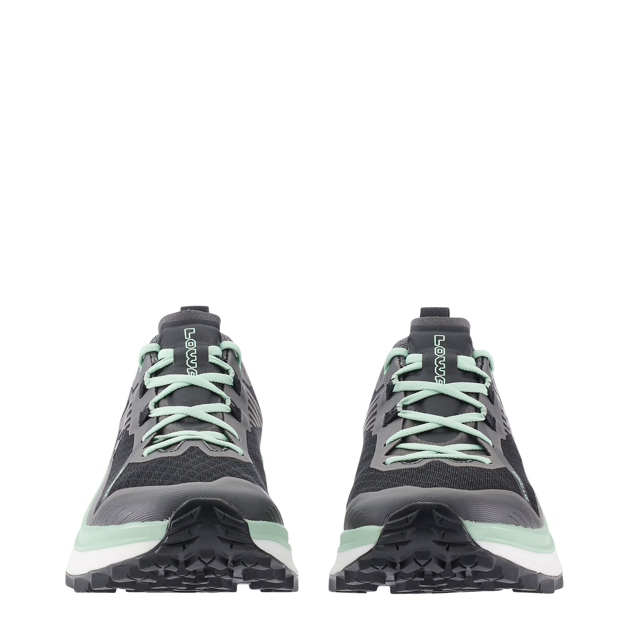 LOWA SKYTERRA WS women's trail running shoe in black/jade, front profile