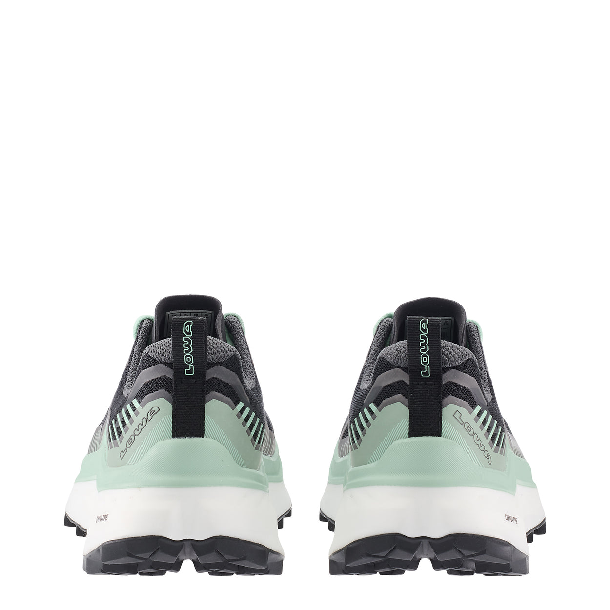 LOWA SKYTERRA WS women's trail running shoe in black/jade, heel profile