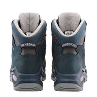 Women's LOWA RENEGADE EVO GTX MID WS hiking boot in STEEL BLUE/OLD ROSE with GORE-TEX waterproof protection for hiking and mountain use. SKU 3219169327