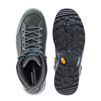 Women's LOWA RENEGADE EVO GTX MID WS hiking boot in ASPHALT/TURQUOISE with GORE-TEX waterproof protection for hiking and mountain use. SKU 3219169368, 3219179368, 3219189368