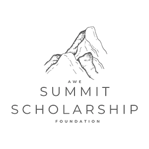 Logo of the Summit Scholarship Foundation with a mountain illustration on a white background