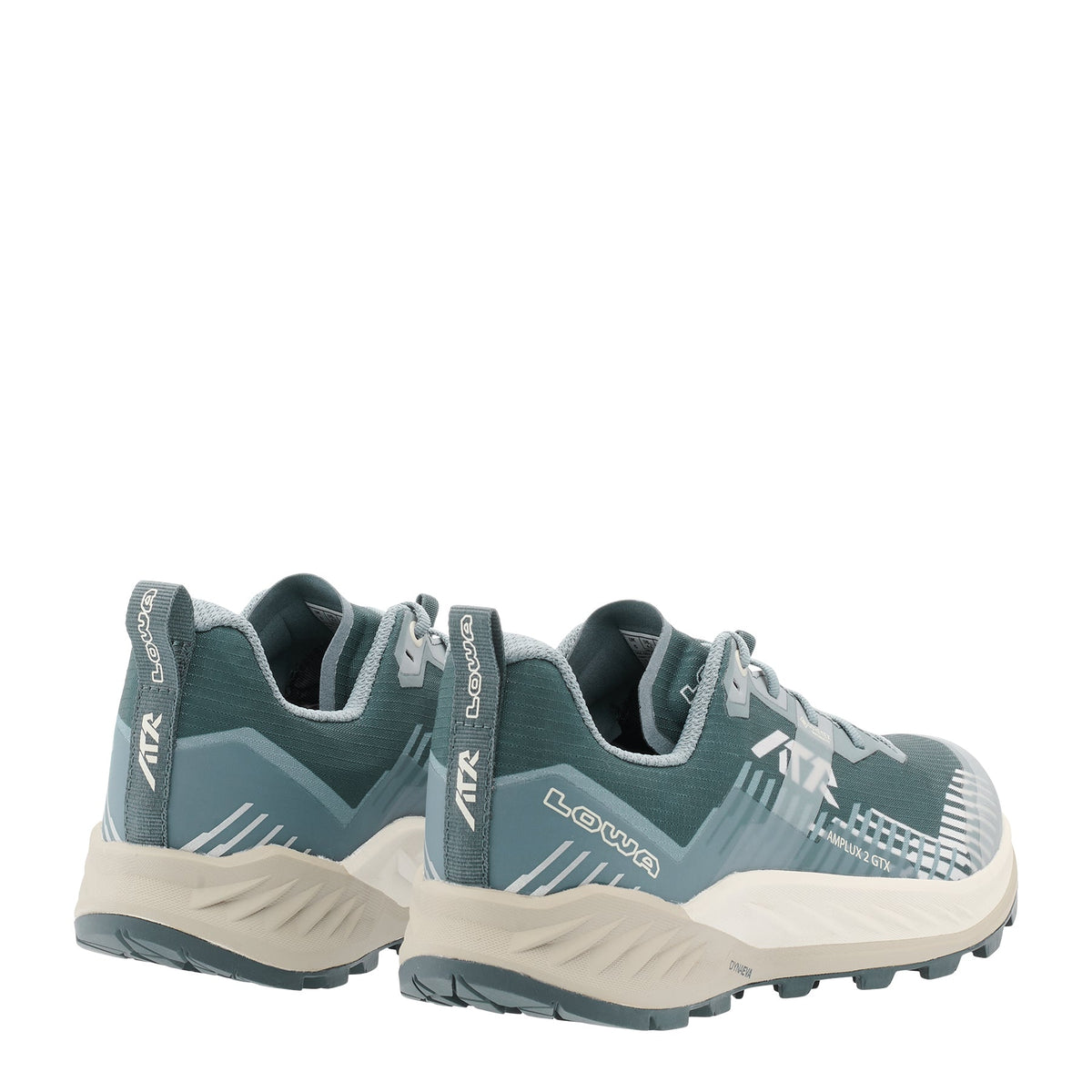 Women's LOWA AMPLUX 2 GTX WS trail running shoe in SMOKE BLUE/SLATE BLUE with GORE-TEX waterproof protection for trail running. SKU 3216856663