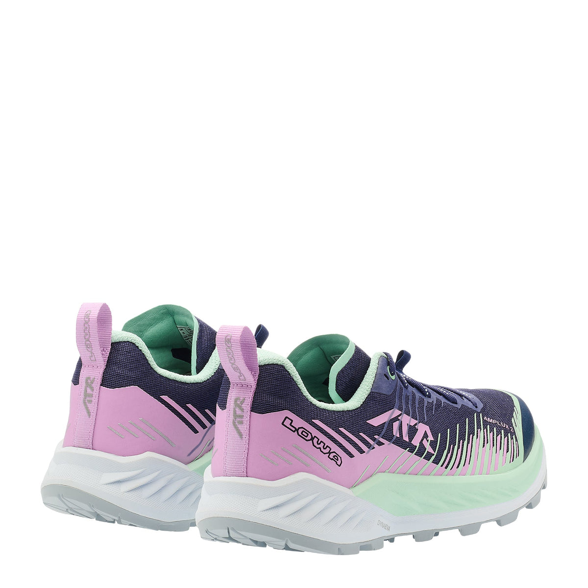Women's LOWA AMPLUX 2 WS trail running shoe in PLUM/HEATHER for trail running. SKU 3216805539