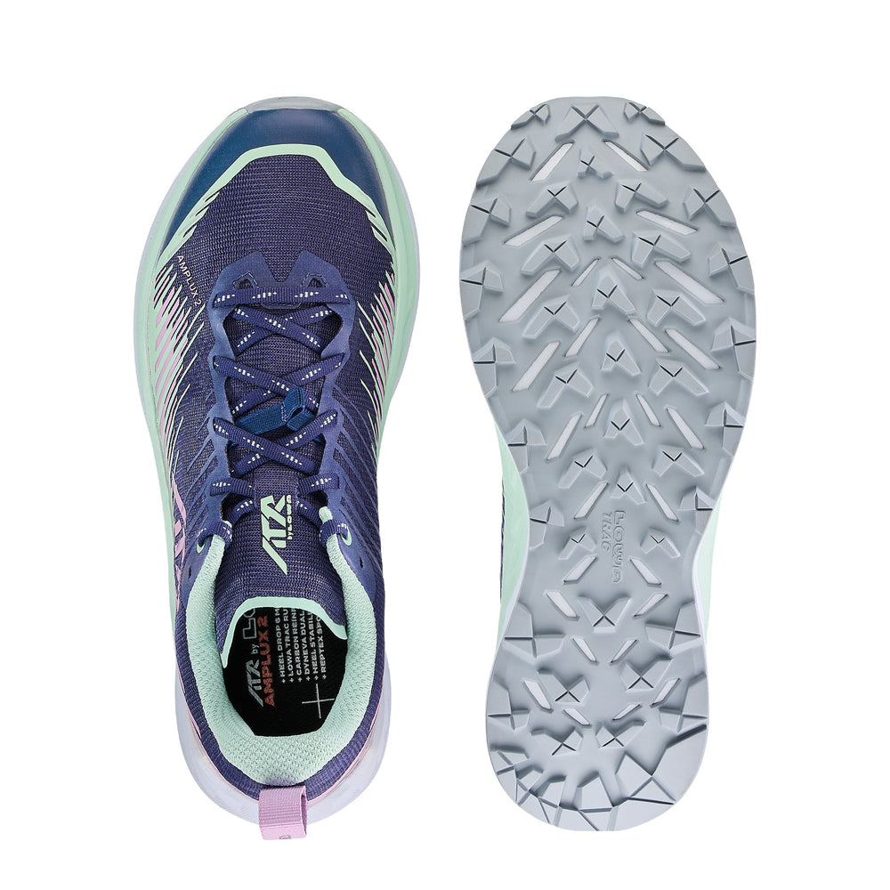 Women's LOWA AMPLUX 2 WS trail running shoe in PLUM/HEATHER for trail running. SKU 3216805539