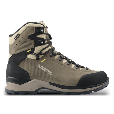 Men's LOWA CAMINO III GTX backpacking boot in OLIVE/BLACK with GORE-TEX waterproof protection for backpacking. SKU 2116307899