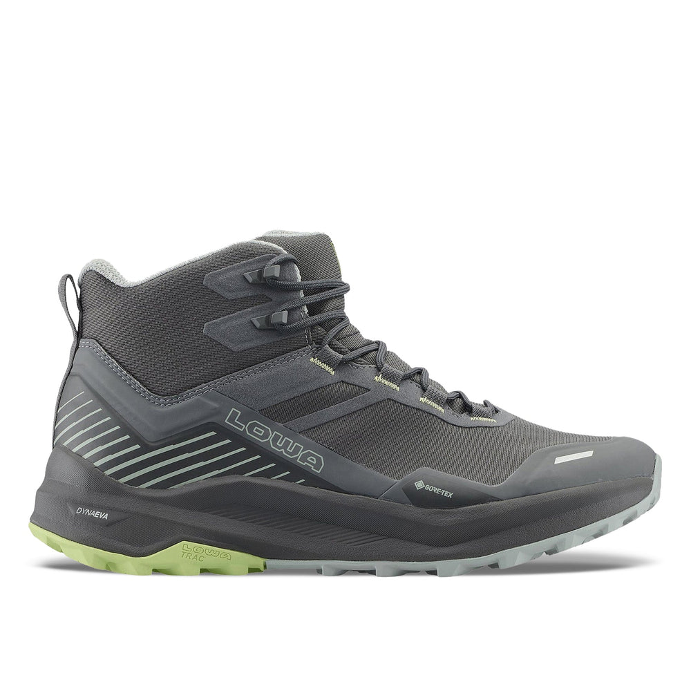 Men's LOWA FLOWTERRA GTX QC hiking boot in GREY/MINT with GORE-TEX waterproof protection for hiking. SKU 3116659005