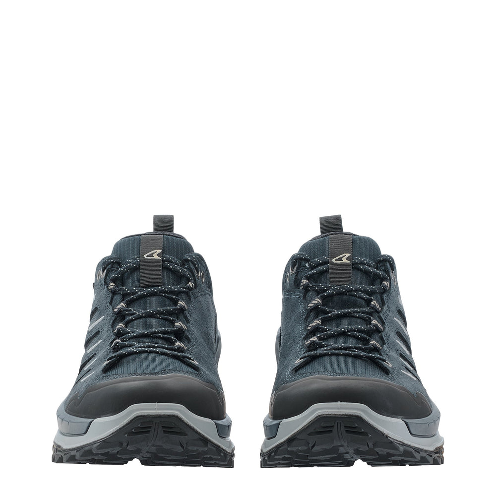 Men's LOWA INNOVO GTX LO hiking shoe in NAVY/GREY with GORE-TEX waterproof protection for hiking. SKU 3115506930