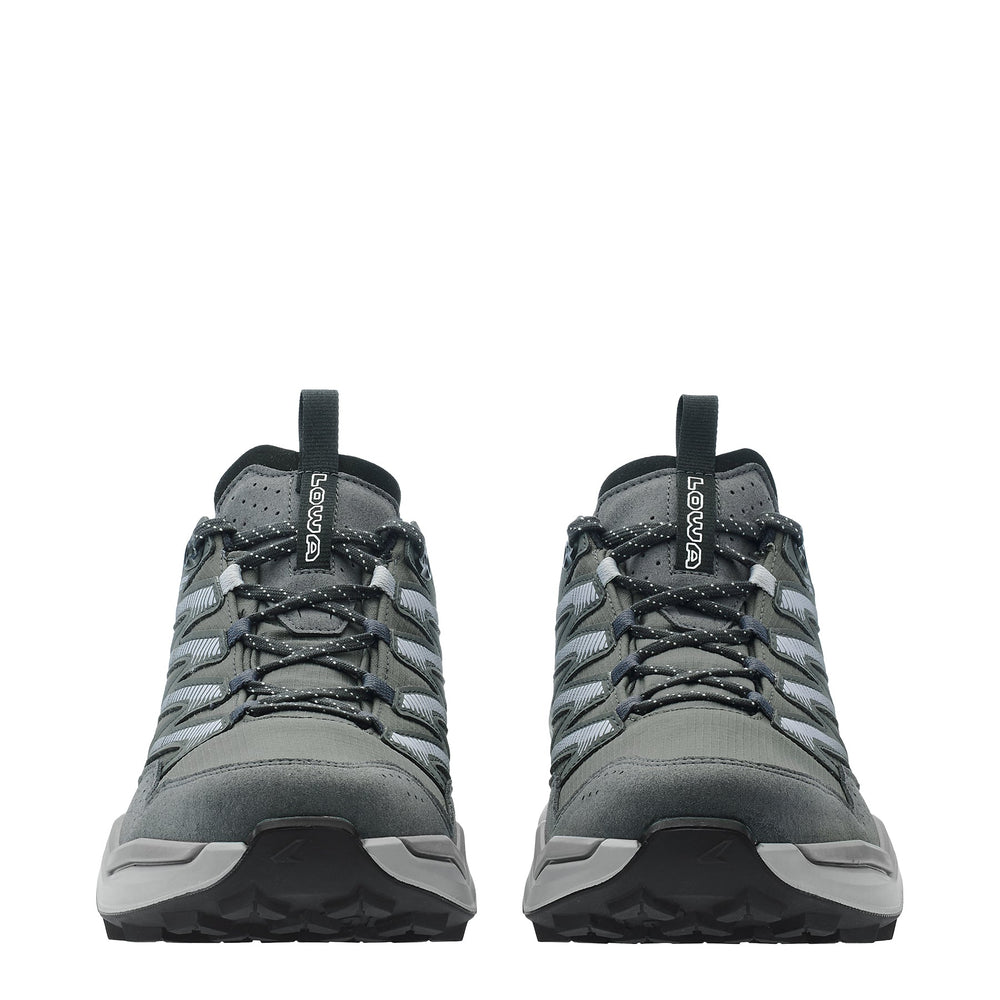 Men's LOWA MADDOX PRO GTX LO hiking shoe in GREY/GREY with GORE-TEX waterproof protection for hiking. SKU 3116309030