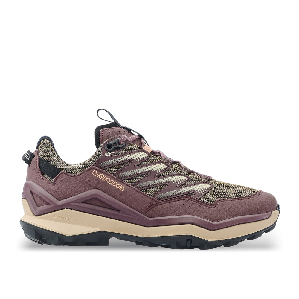 Women's LOWA MADDOX PRO LO WS hiking shoe in BROWN ROSE/PEACH for hiking. SKU 3216405127