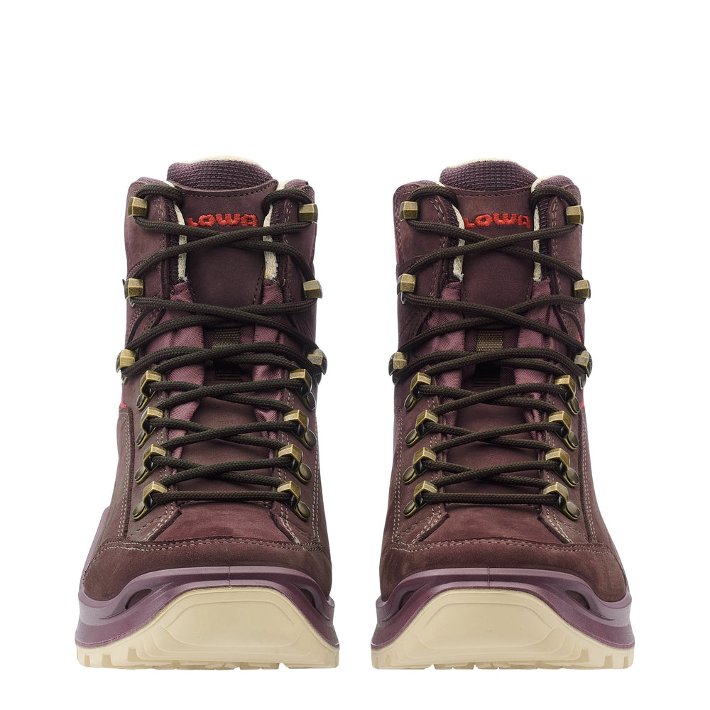 Women's LOWA RENEGADE EVO GTX MID WS hiking boot in BROWN ROSE/CLAY with GORE-TEX waterproof protection for hiking and mountain use. SKU 3219165108