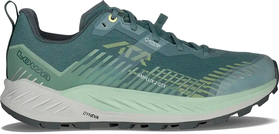 Petrol and mint women's trail running shoe