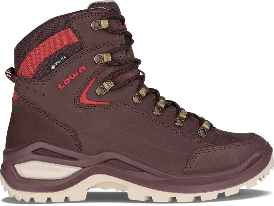 Brown rose and clay women's hiking boot with LOWA logo