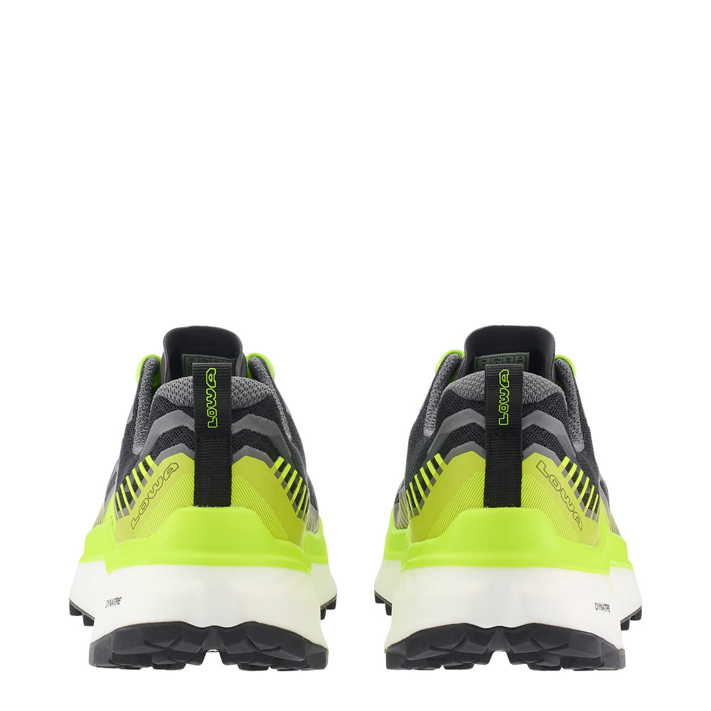 Men's LOWA SKYTERRA trail running shoe in BLACK/LIME for trail running. SKU 3118709903
